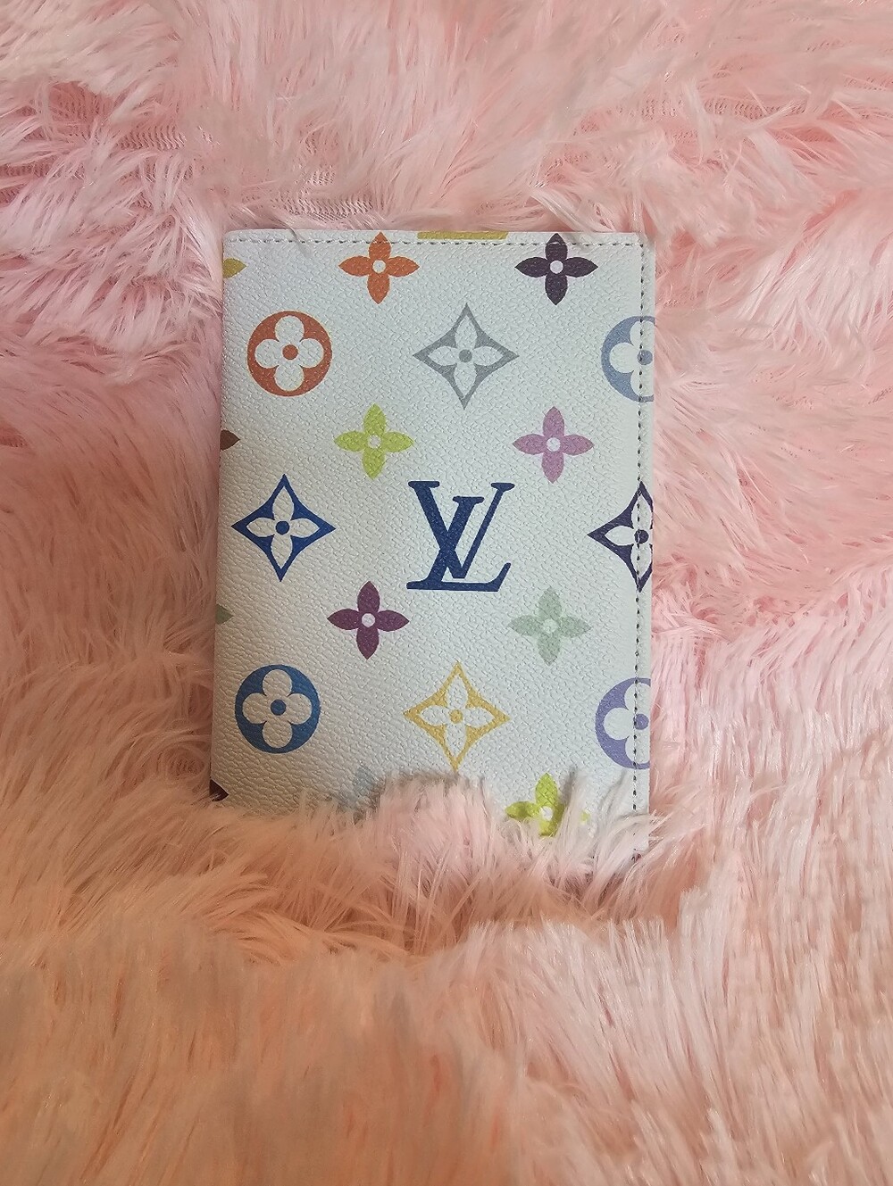 White Colorful Passport Holder With Card Slots